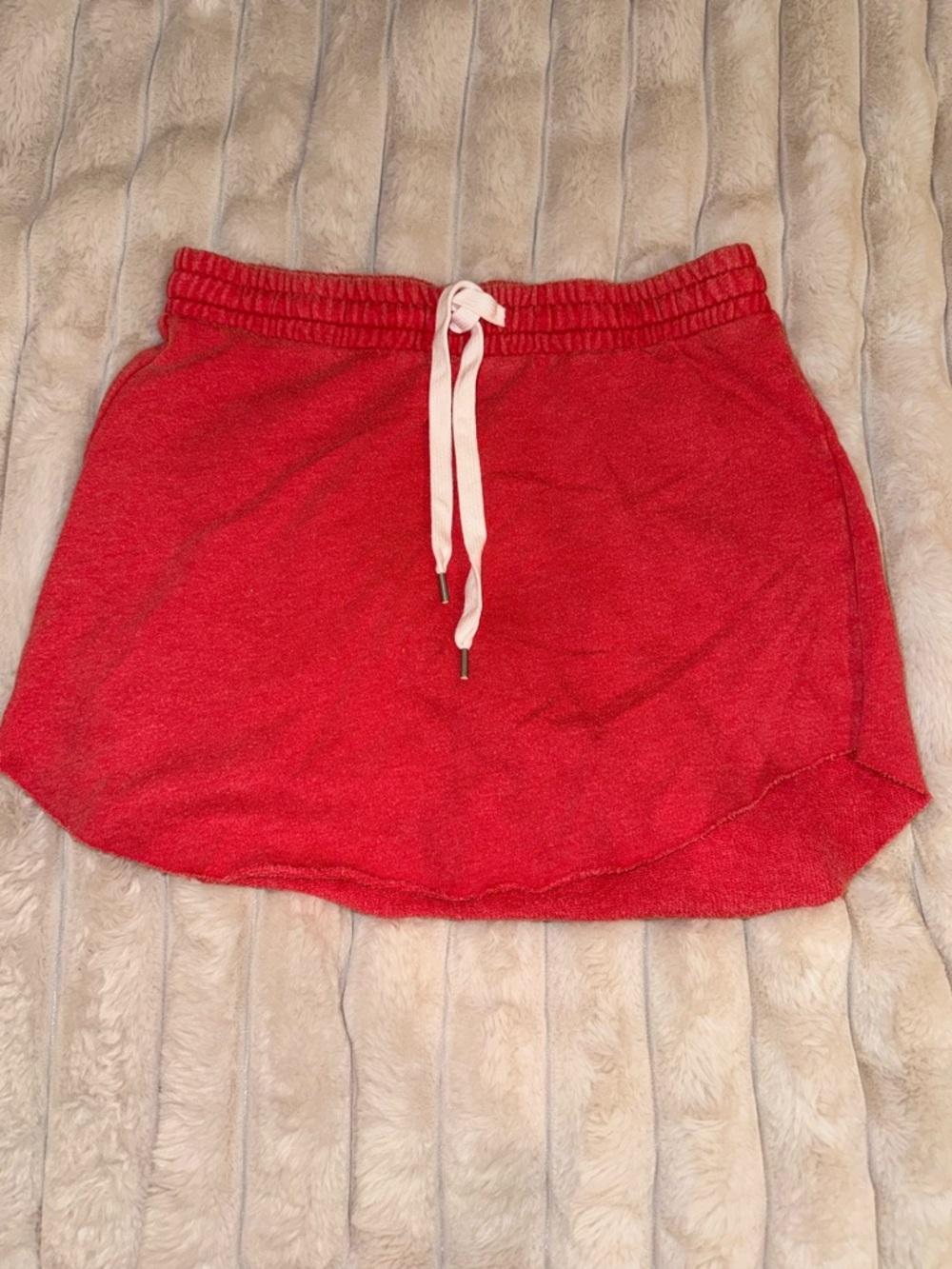 Forever 21 Coral Terry Mini Skirt with Elastic Waist
